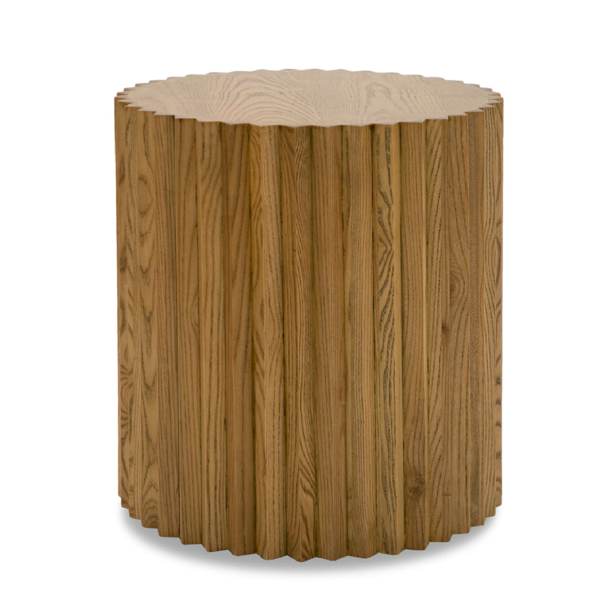 Reeded Walnut Round End Table | Oroa.com