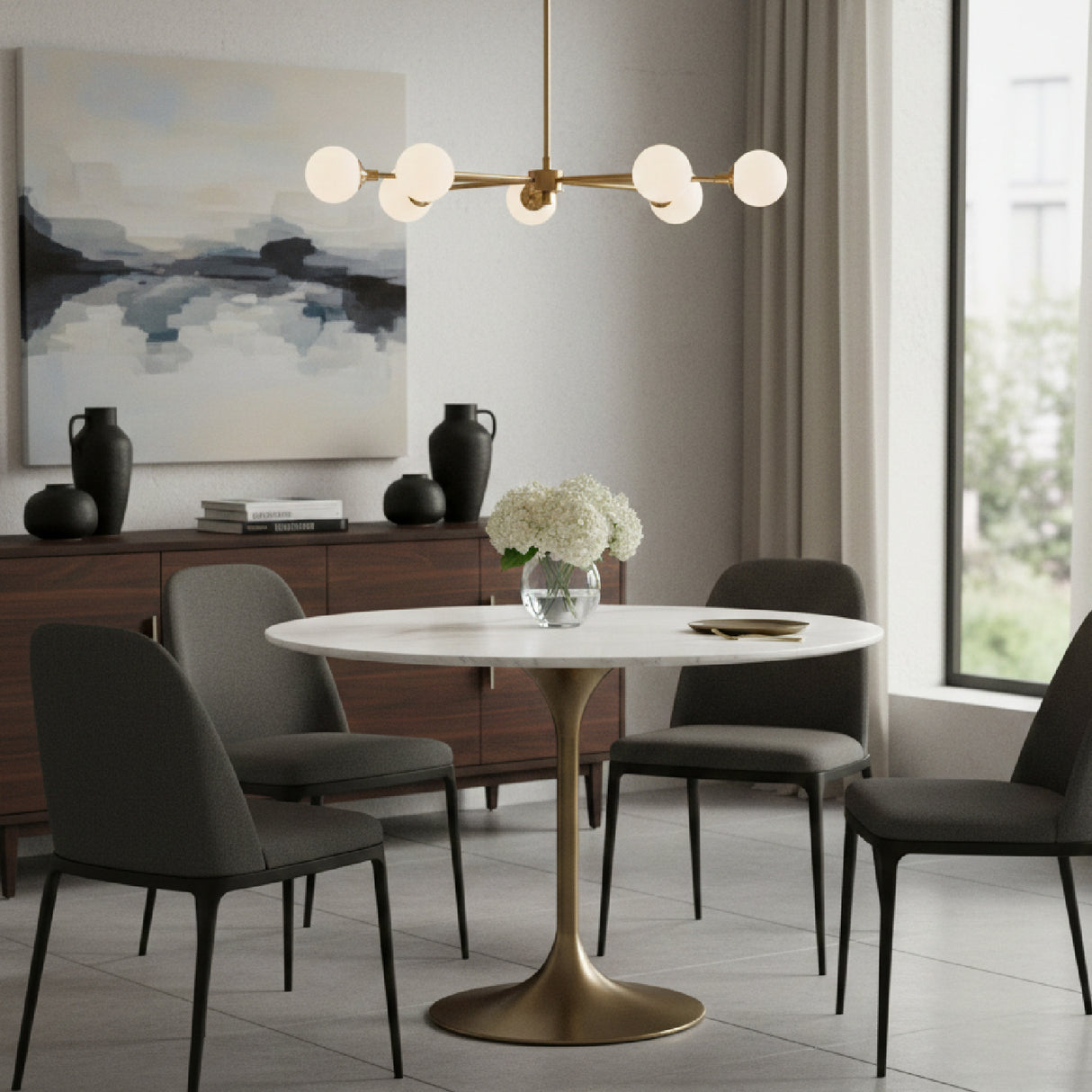 White Marble Tulip Dining Table | Oroa.com