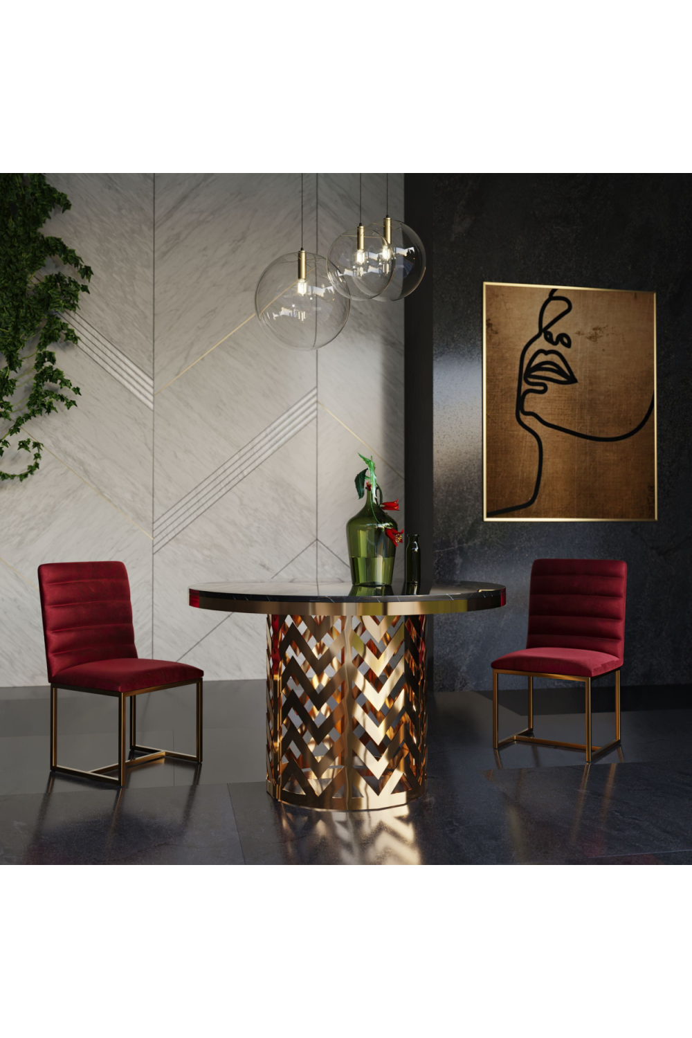 Gold Base Dining Table | Oroa.com