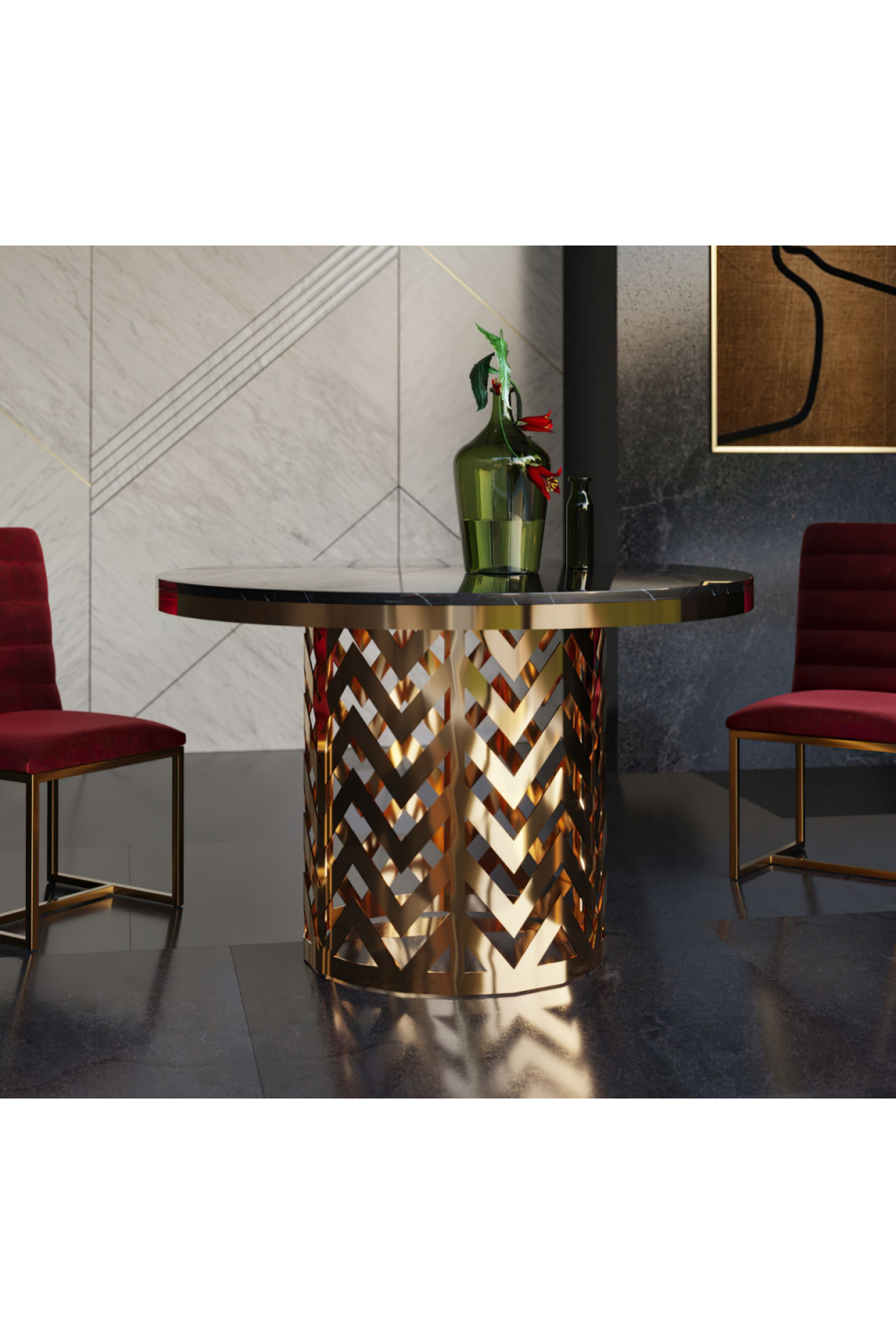 Gold Base Dining Table | OROA Modern Kowal | Oroa.com