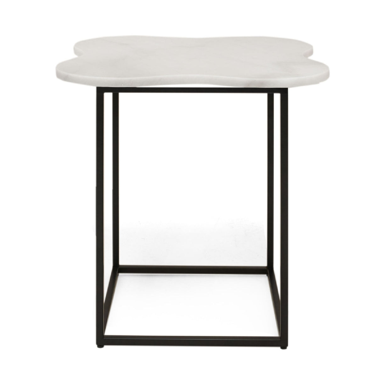 Organic-Shaped White Marble End Table | Oroa.com