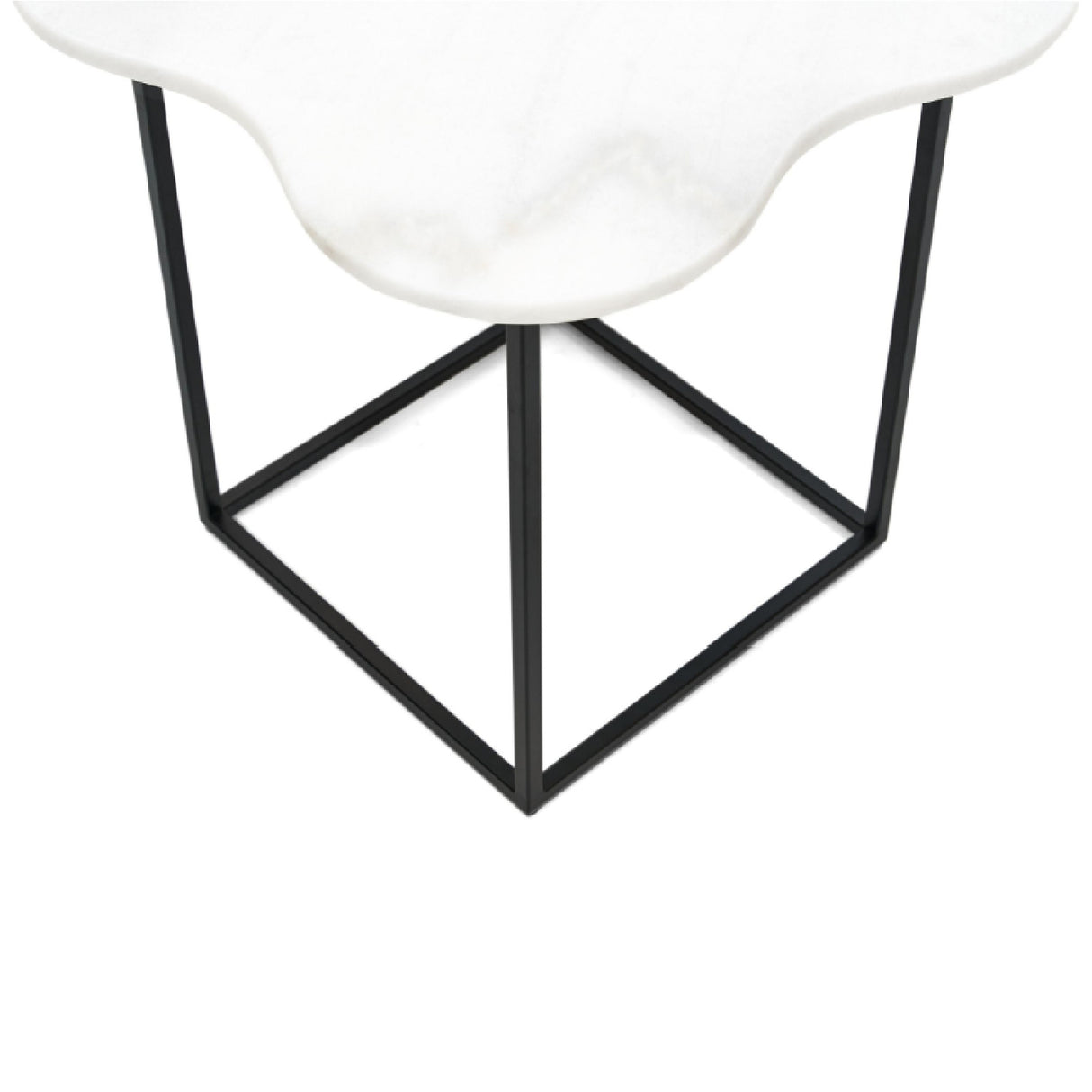 Organic-Shaped White Marble End Table | Oroa.com