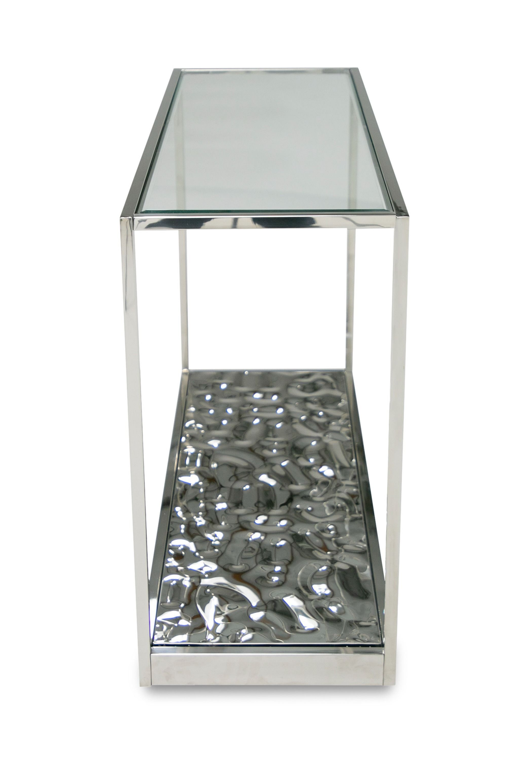 Clear Wave Glass Console Table | OROA Modern Braxton | Oroa.com