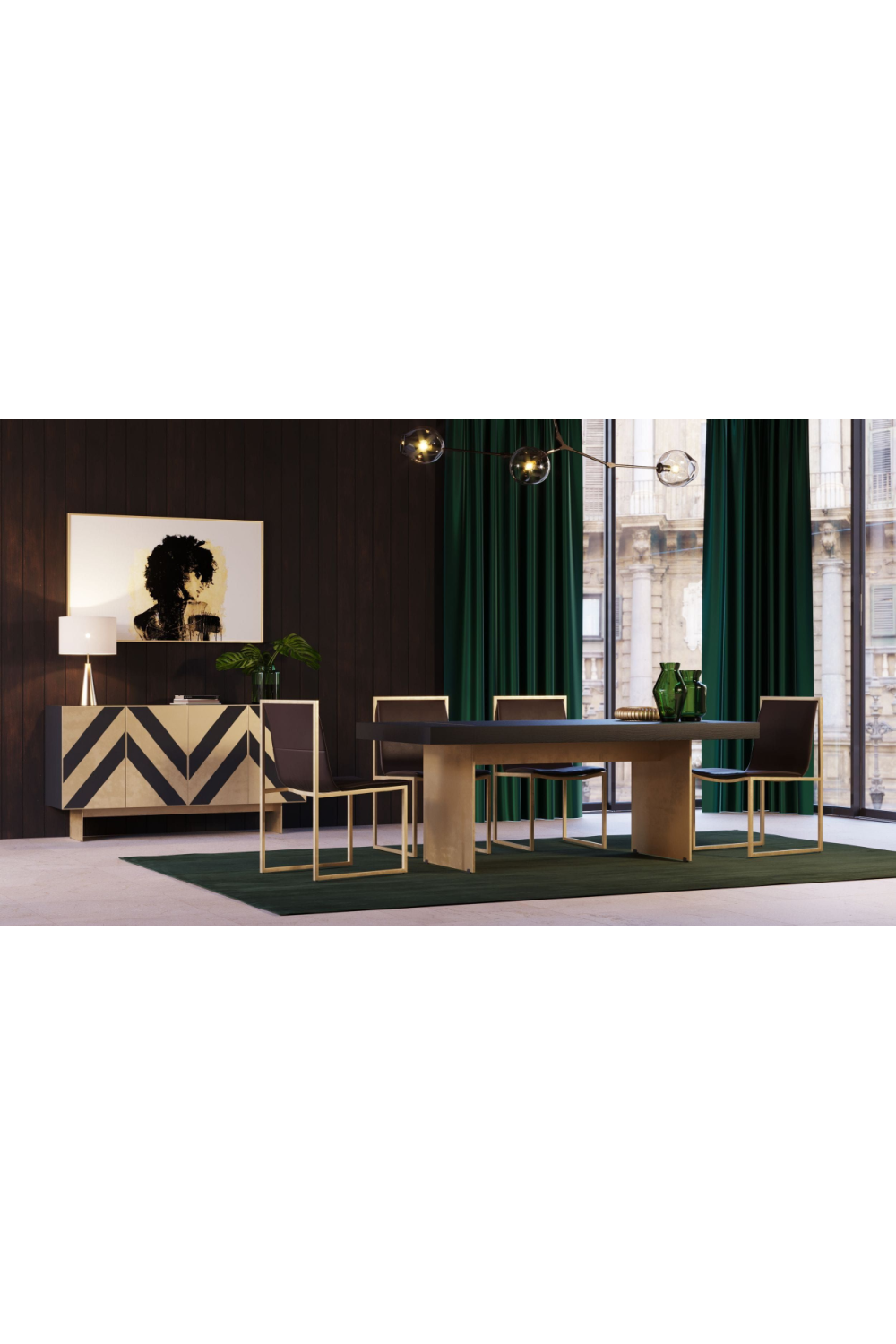 Gold Chevron Sideboard | Oroa.com