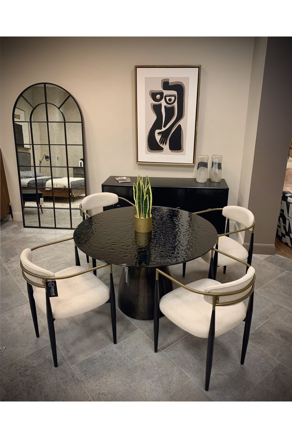 Black Wave Glass 4-Door Sideboard | Oroa.com
