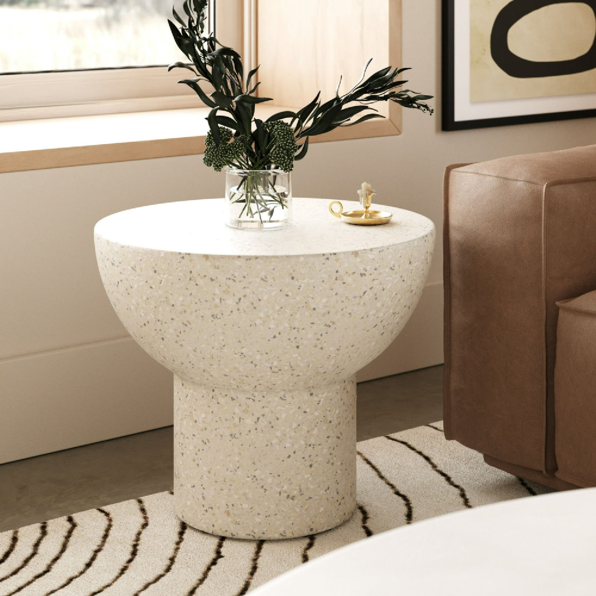 Round Terrazzo End Table | Oroa.com