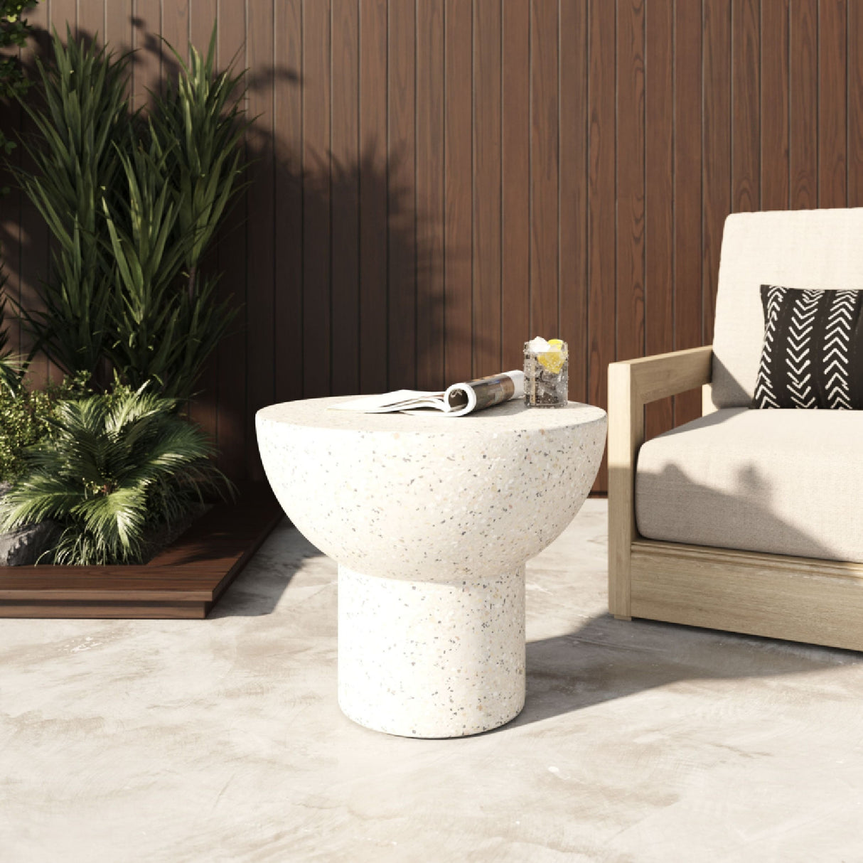 Round Terrazzo End Table | Oroa.com