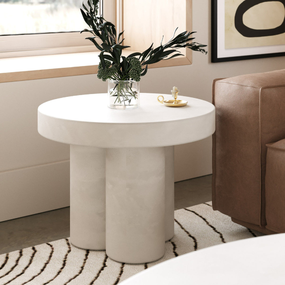 Concrete Round End Table | Oroa.com