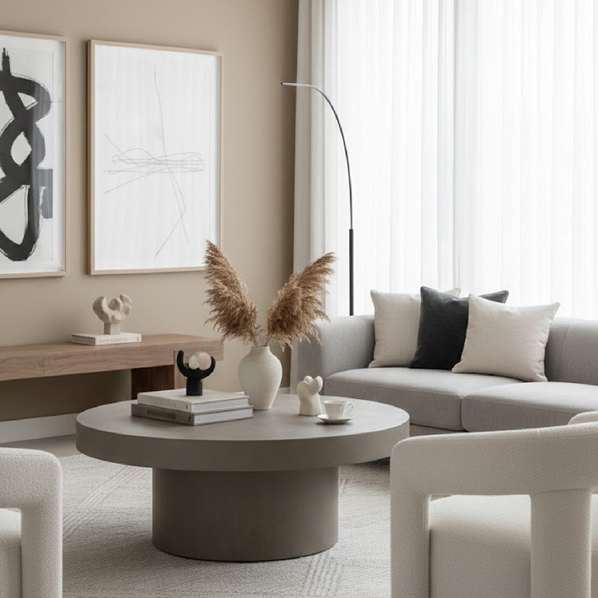 Round Concrete Coffee Table | Oroa.com