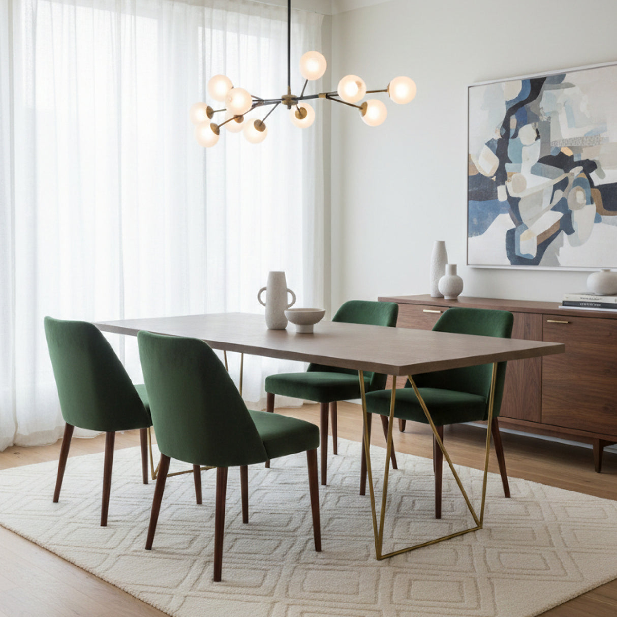 Antique Brass Legged Dining Table | Oroa.com