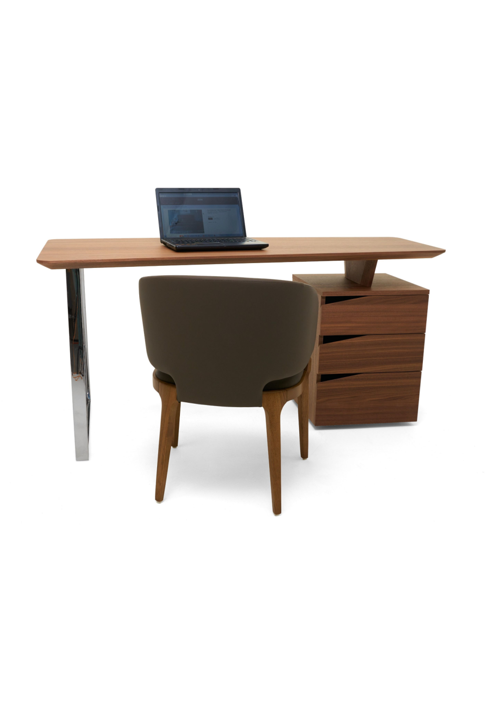 3-Drawer Walnut Desk | Oroa.com