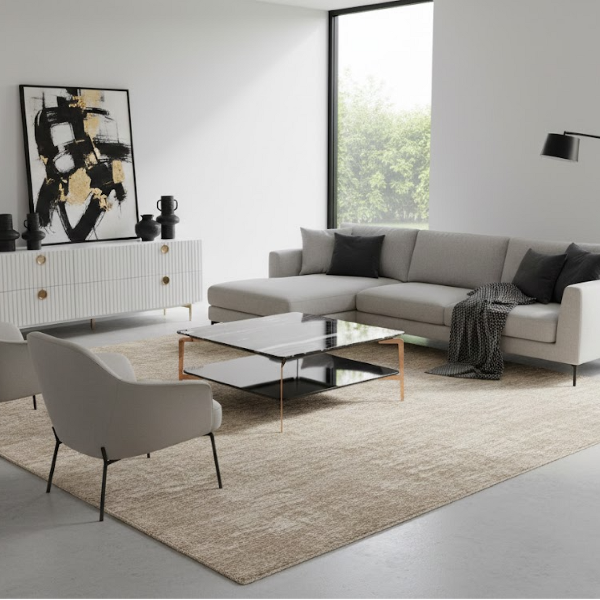 Black Marble Square Coffee Table | Oroa.com