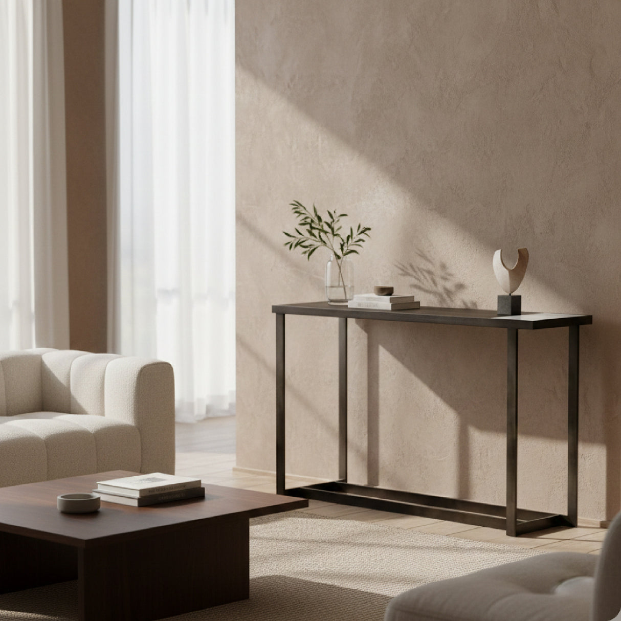 Gray Walnut Marble Console Table | Oroa.com