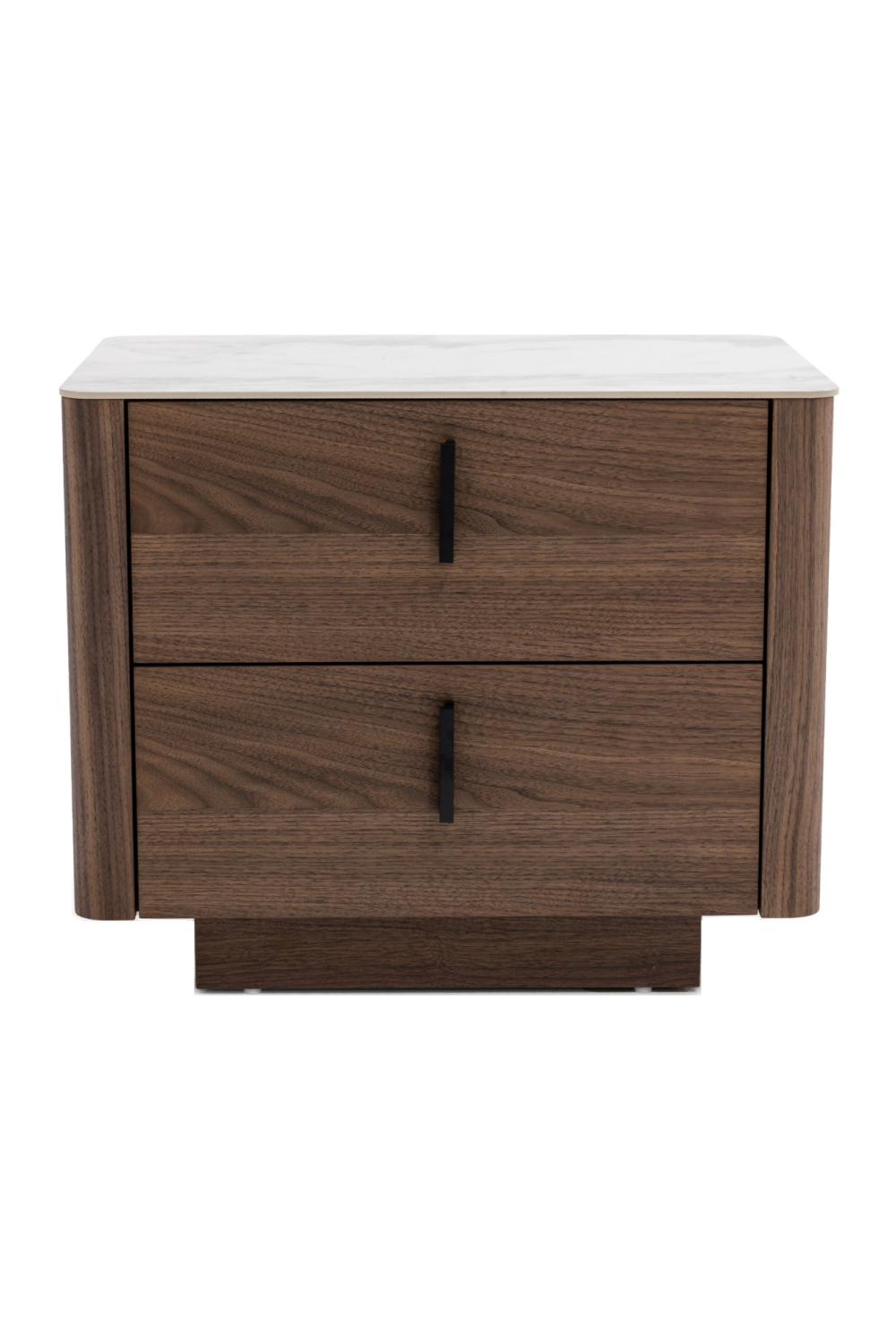 2-Drawer Walnut Nightstand | Oroa.com