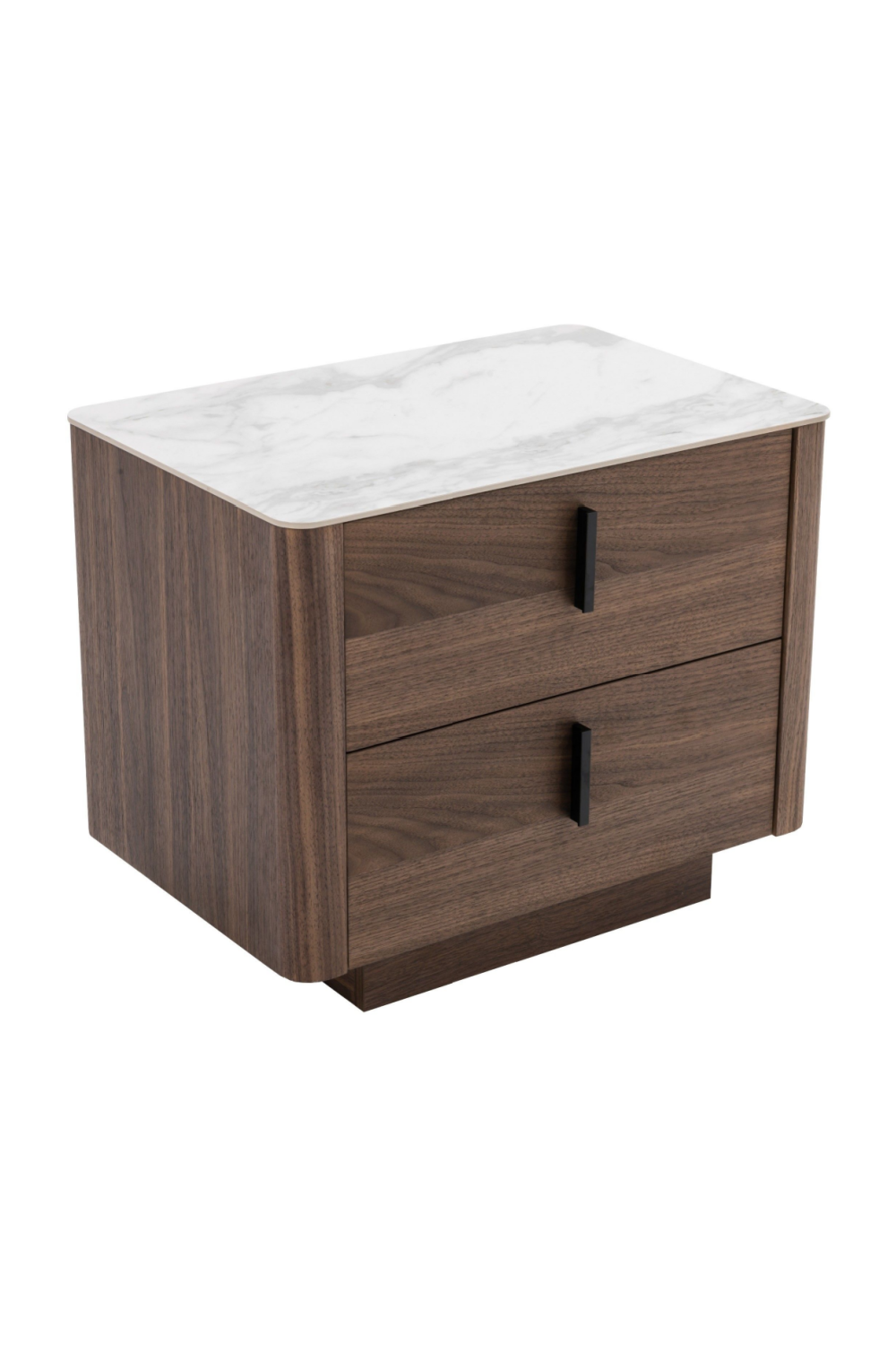 2-Drawer Walnut Nightstand | Oroa.com