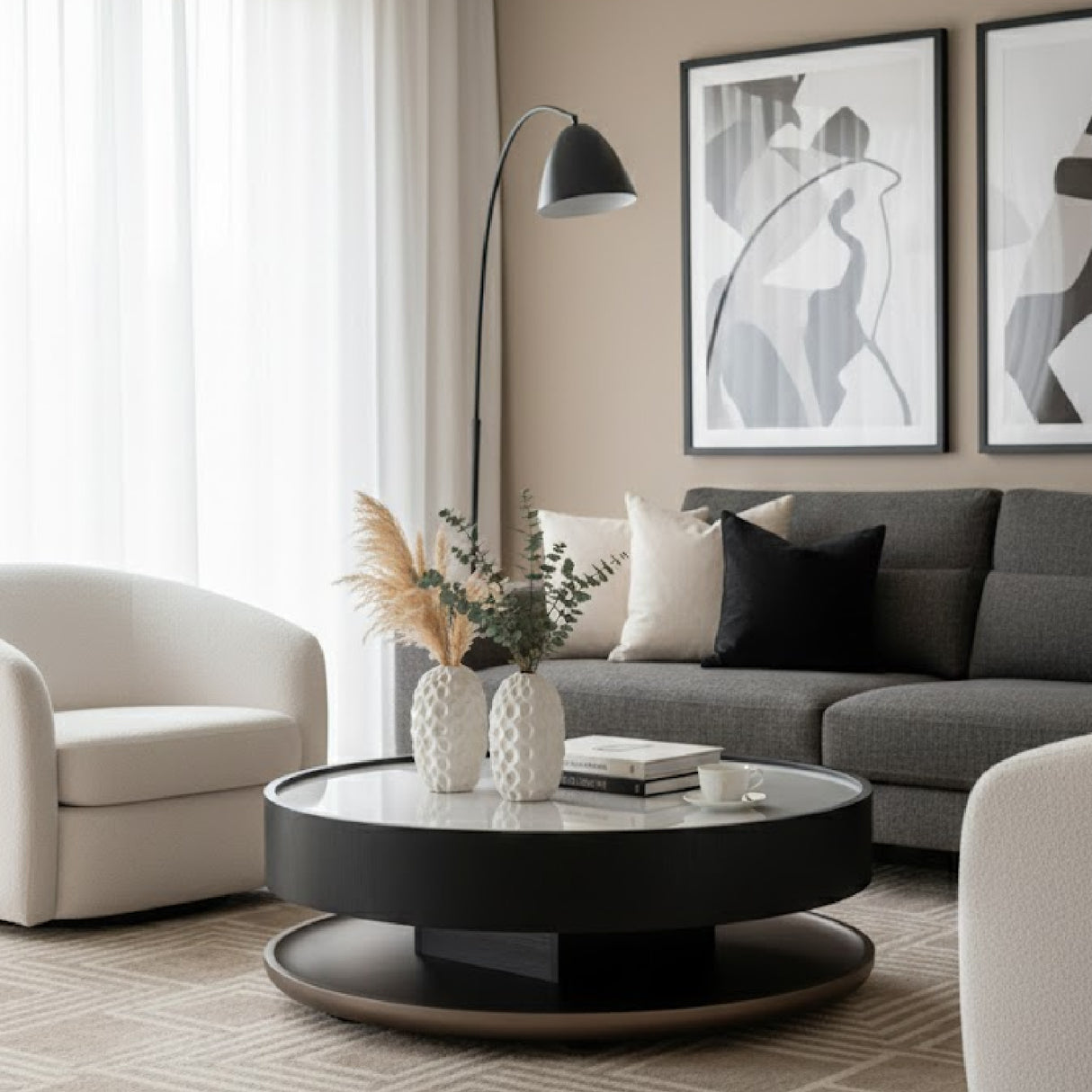 Ceramic Round Coffee Table | Oroa.com