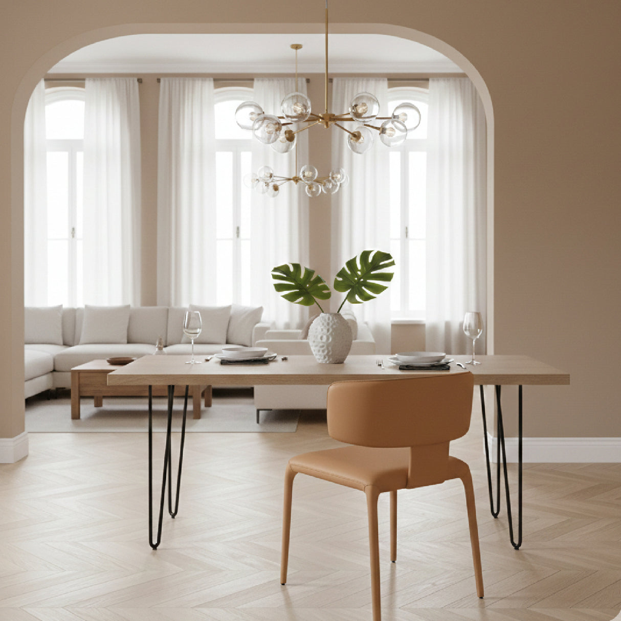 Contoured-Back Vegan Leather Dining Chair | OROA Modern Odessa