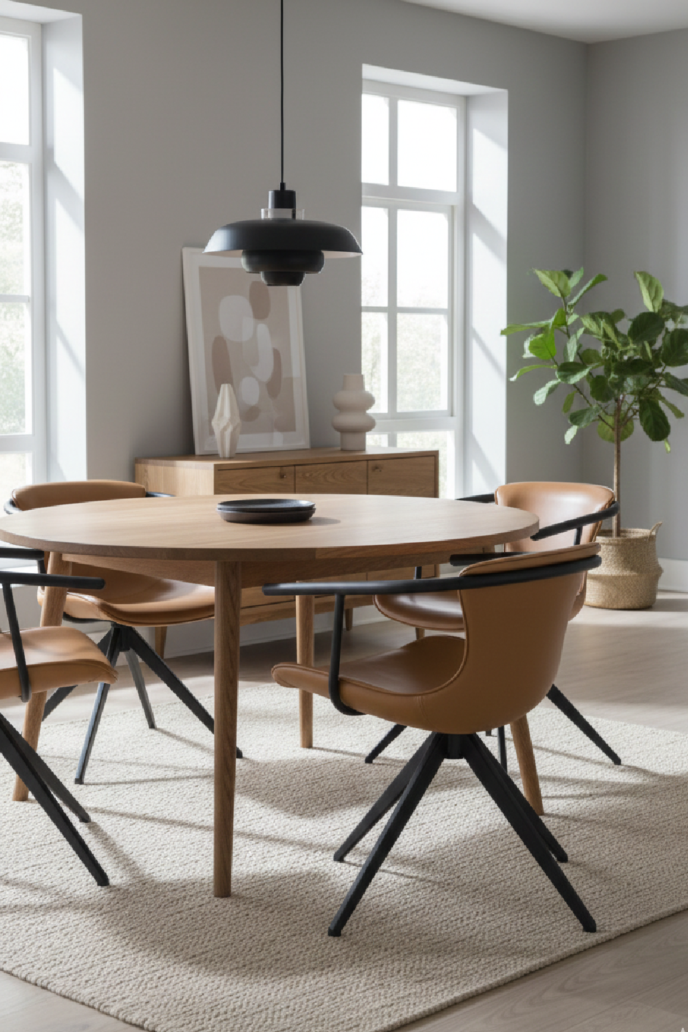 Vegan Leather Swivel Dining Chair | OROA Modern Maureen | Oroa.com