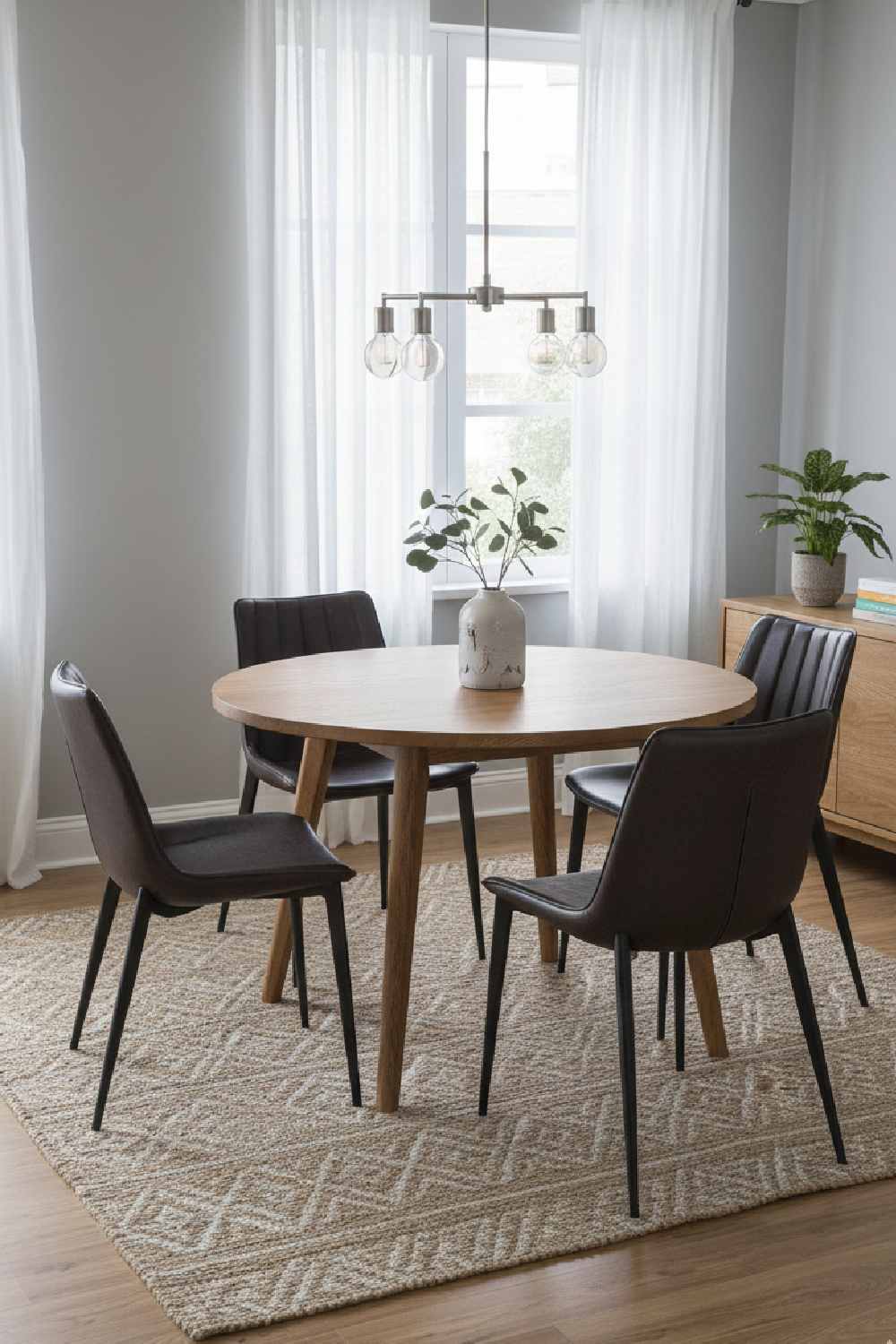 Brown Channel-Tufted Dining Chairs (2) | Oroa.com