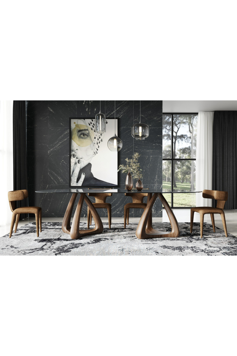 Oval Gray Glass Dining Table | Oroa.com