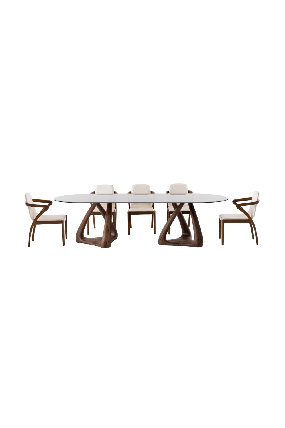 Oval Gray Glass Dining Table | Oroa.com