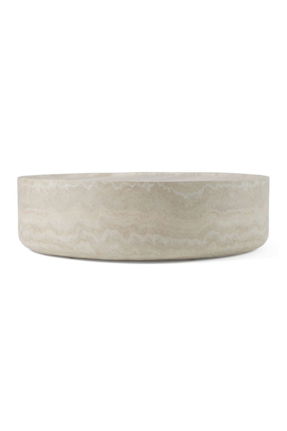 Round Travertine Finish Coffee Table | OROA Modern Benji | Oroa.com