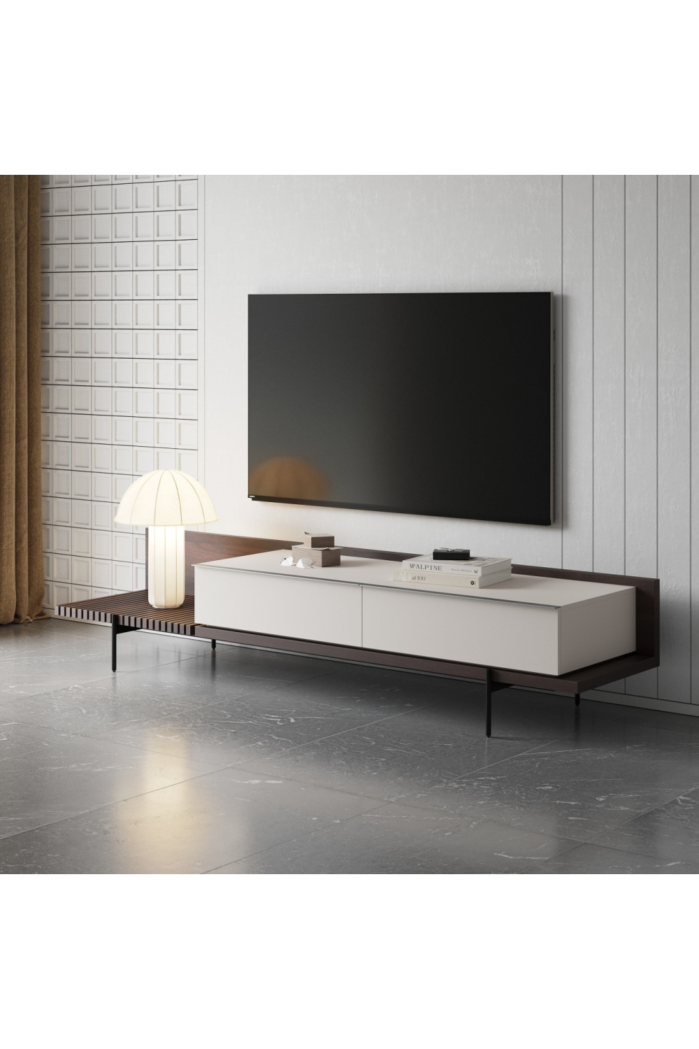 Matte Beige TV Cabinet | OROA Modern Colima | Oroa.com