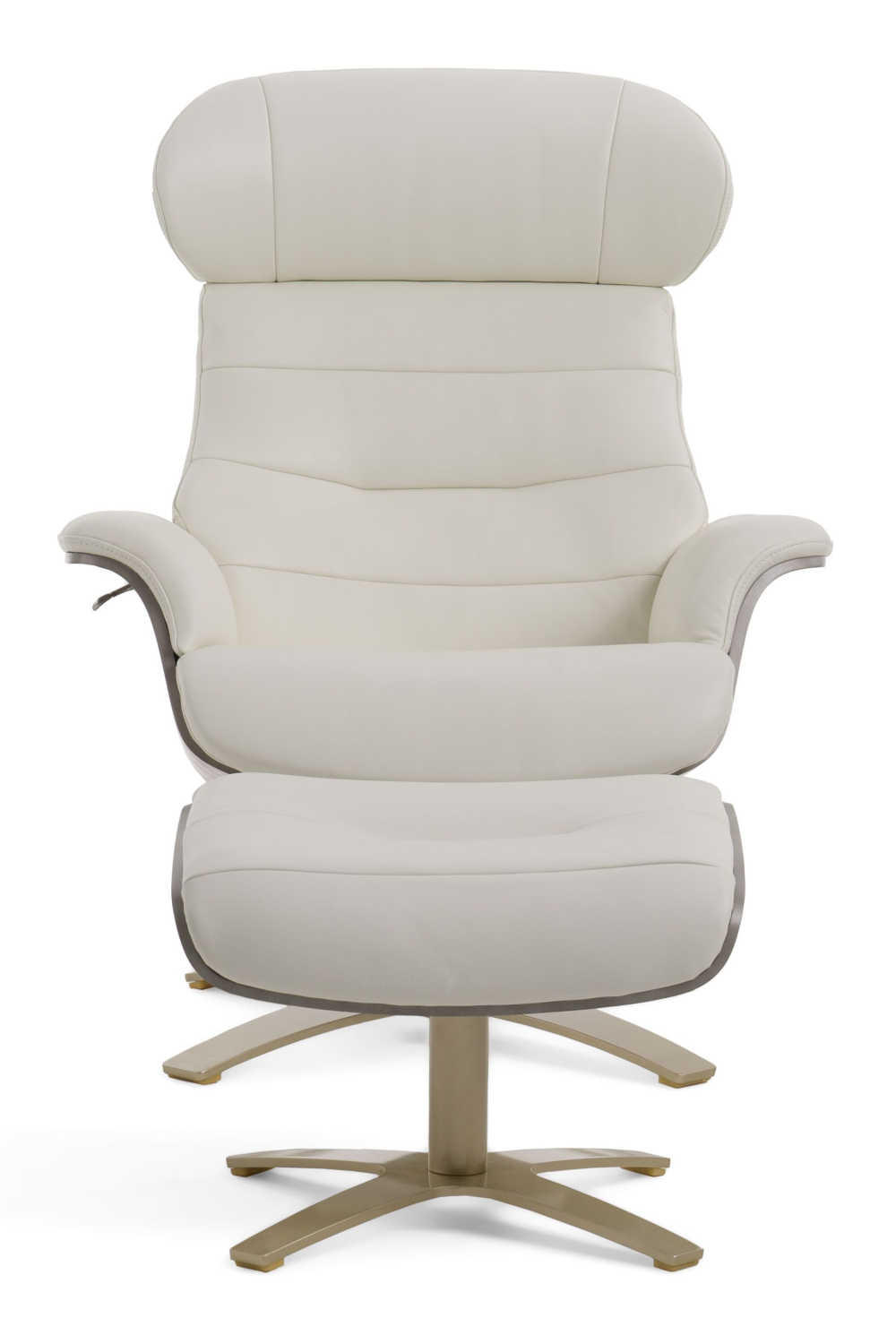 Gray Leather Swivel Chair and Ottoman | OROA Modern | Oroa.com