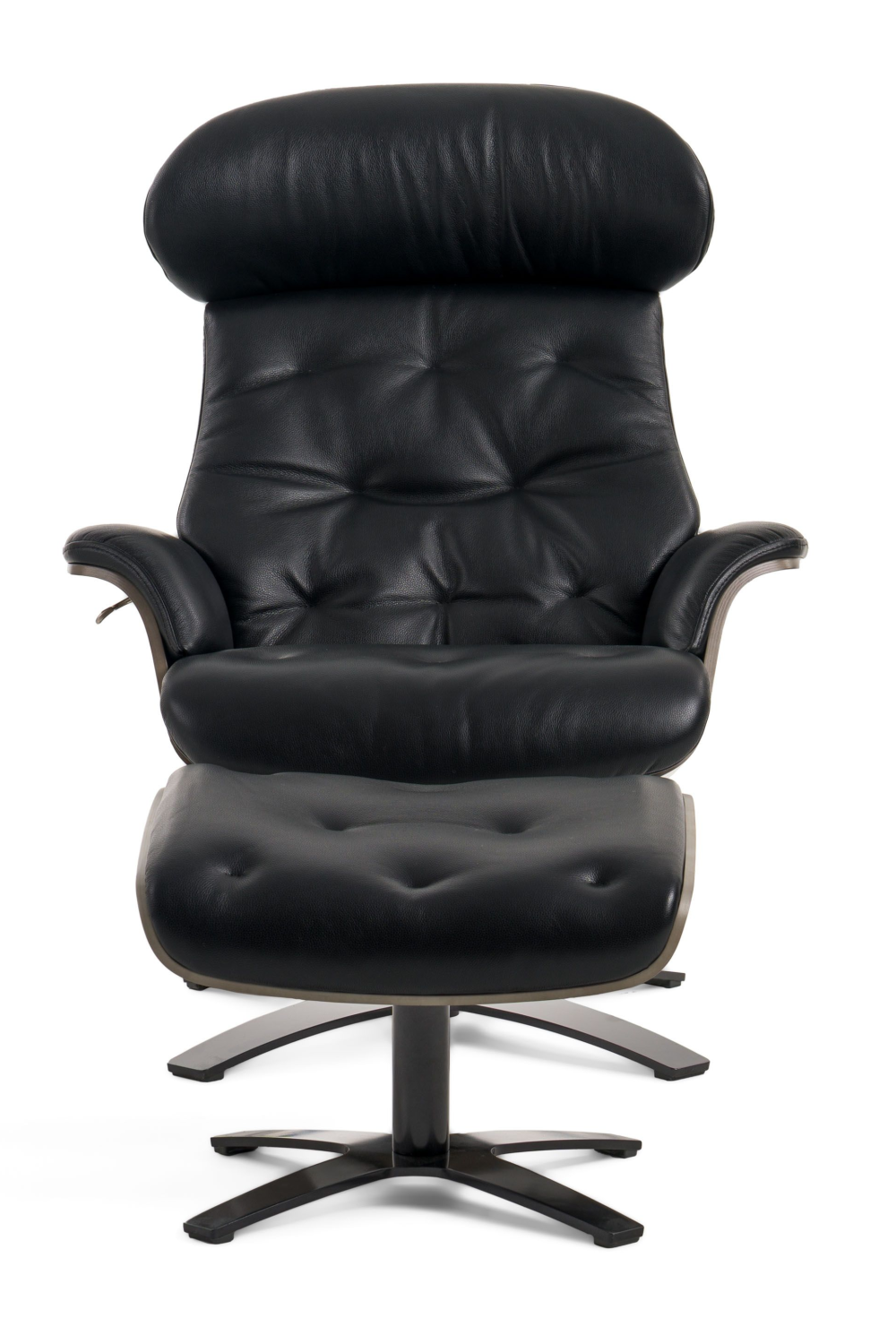 Black Leather Lounge Chair & Ottoman | OROA Modern Nowak | Oroa.com