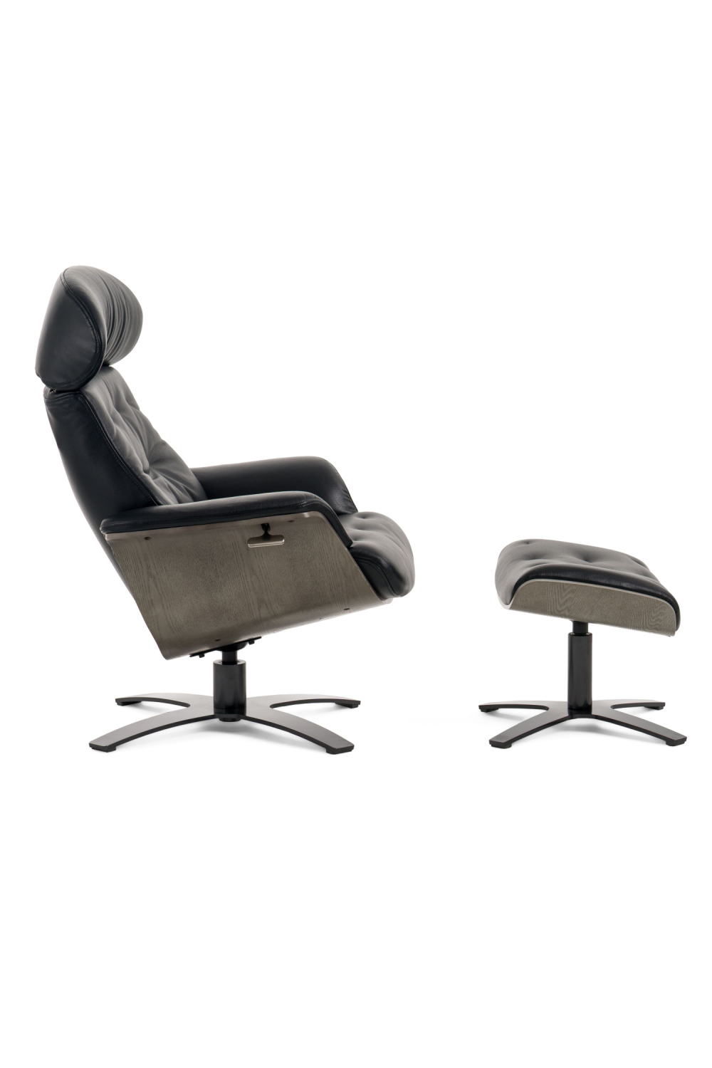 Black Leather Lounge Chair & Ottoman | OROA Modern Nowak | Oroa.com