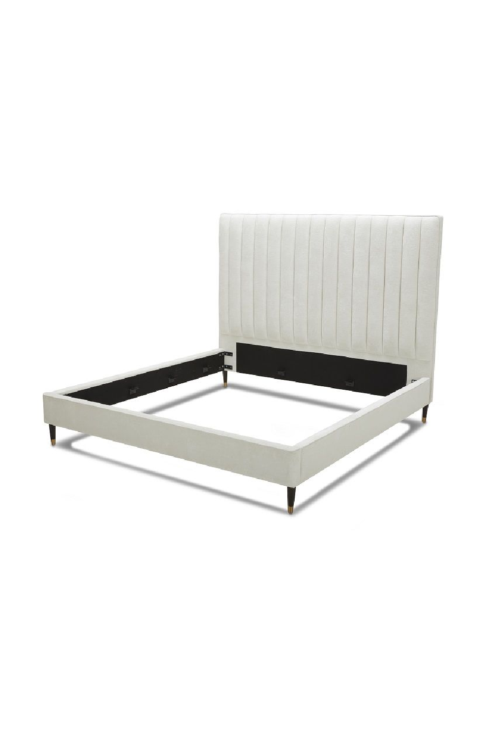 White Velvet Pleated Bed | OROA Modern Hemlock | Oroa.com