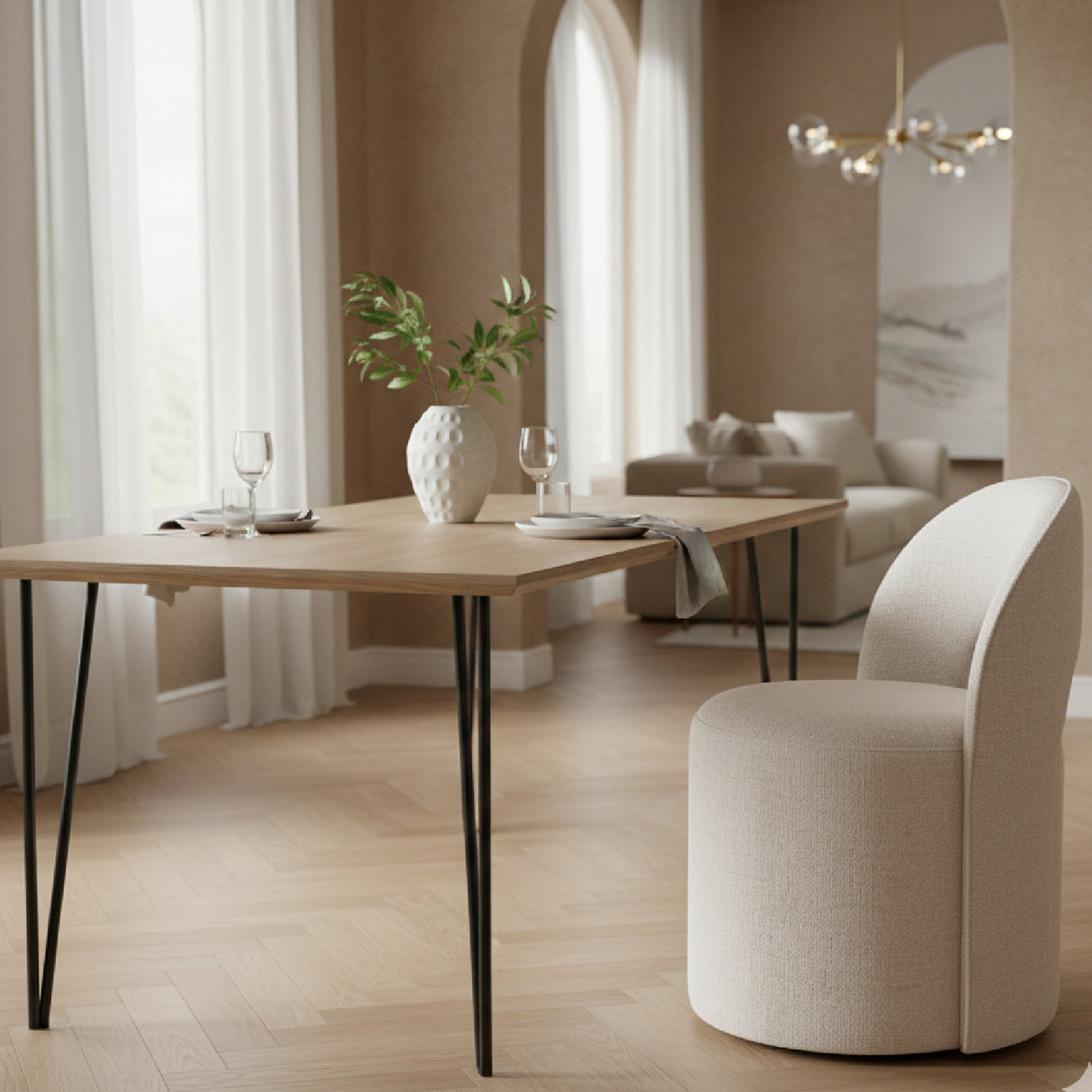 Cream Swivel Dining Chair | Oroa.com