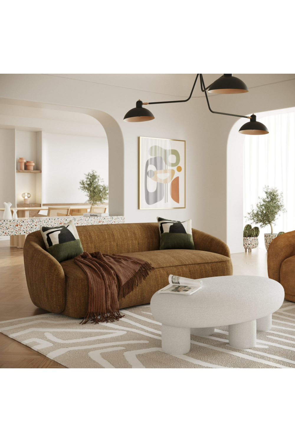 Yellow Curved Sofa | OROA Modern Norris | Oroa.com