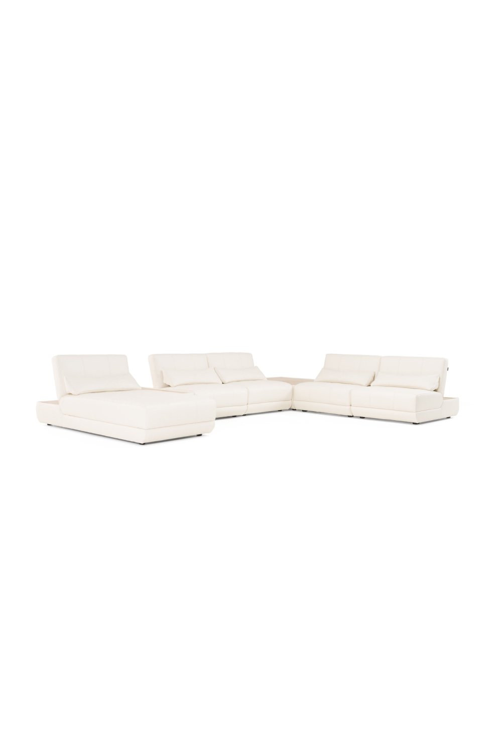 White Leather 7-Piece Modular Sofa | OROA Modern Garfield | Oroa.com