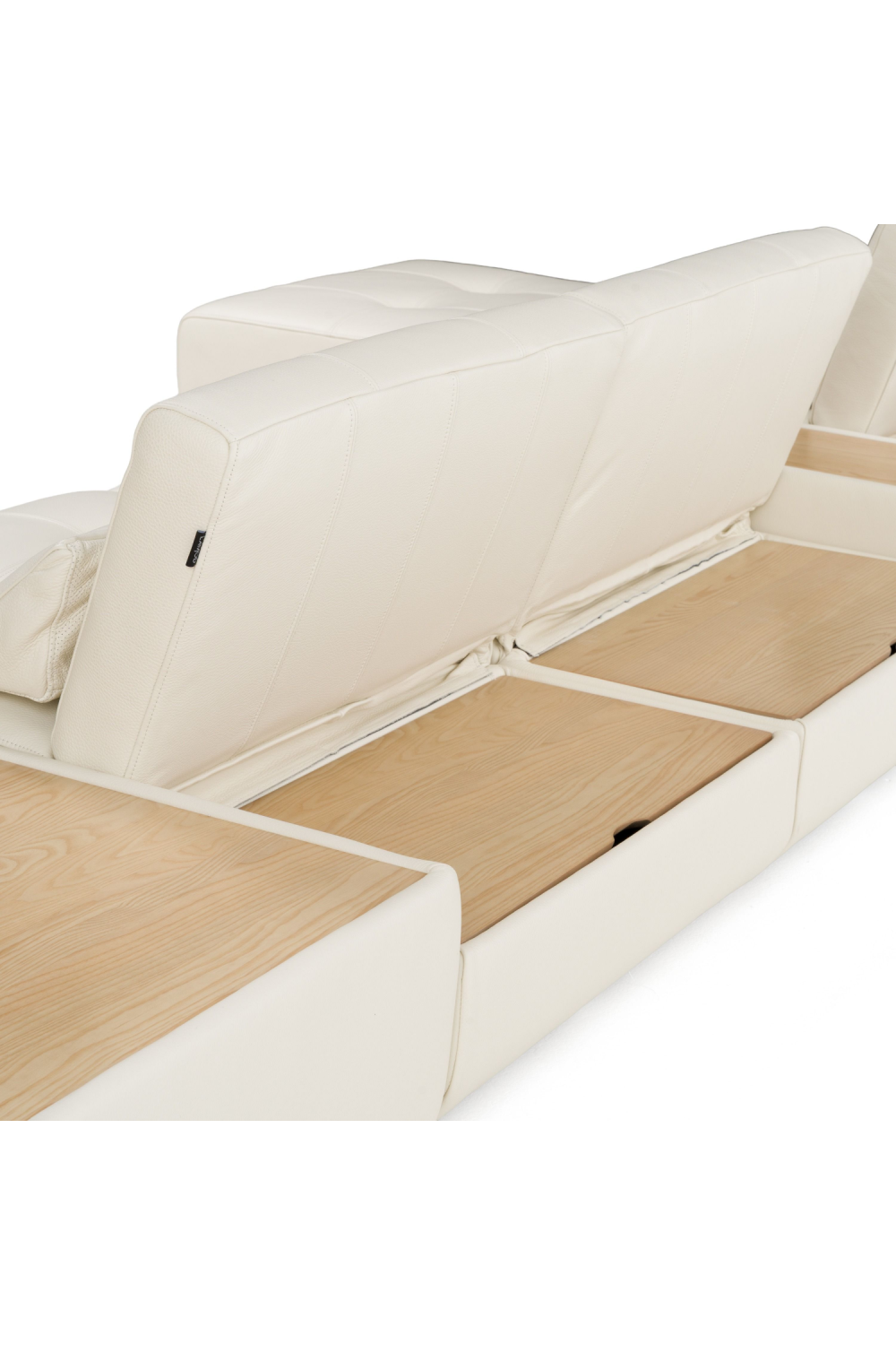 White Leather 7-Piece Modular Sofa | OROA Modern Garfield