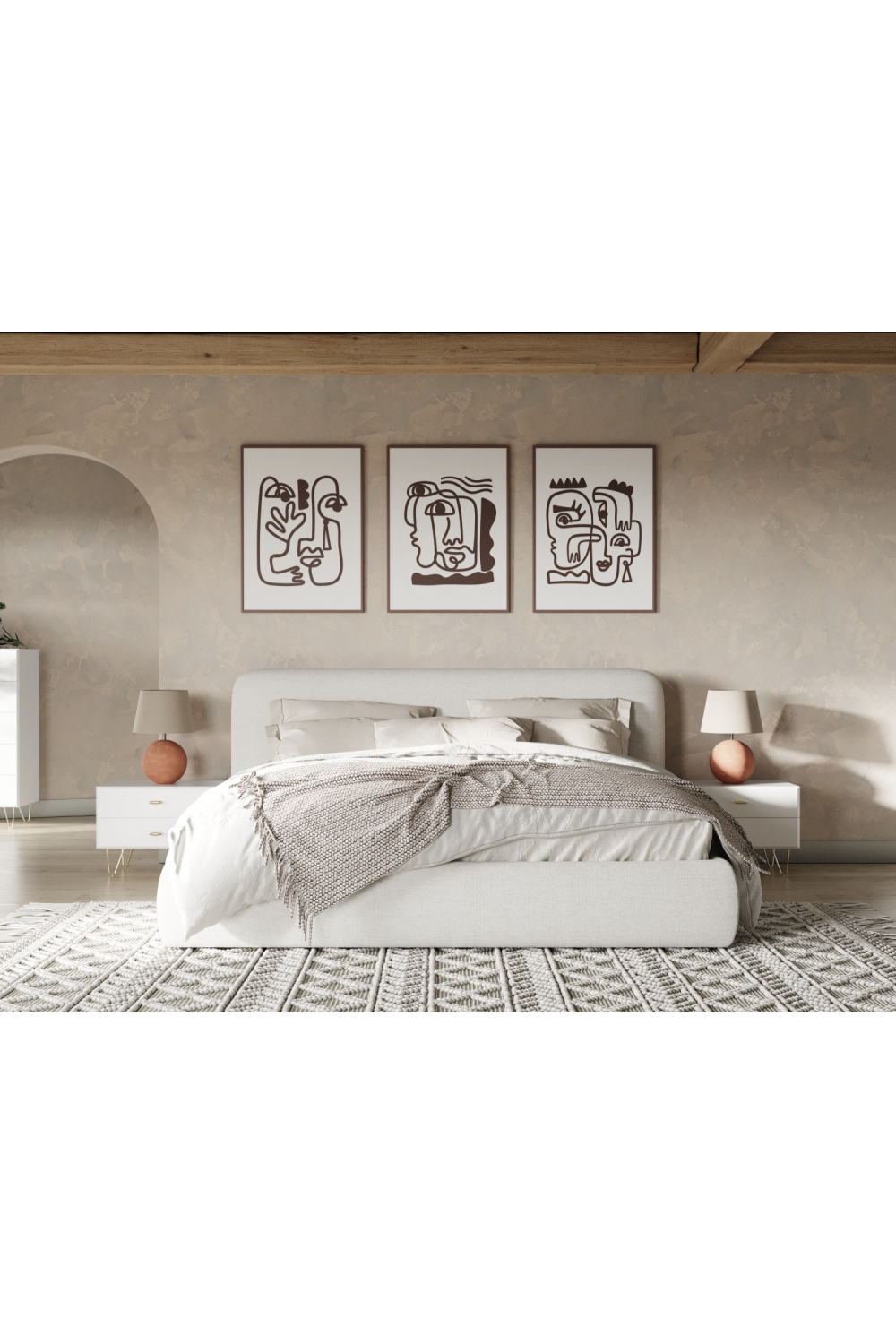 White Upholstered Bed | OROA Modern Liam | Oroa.com