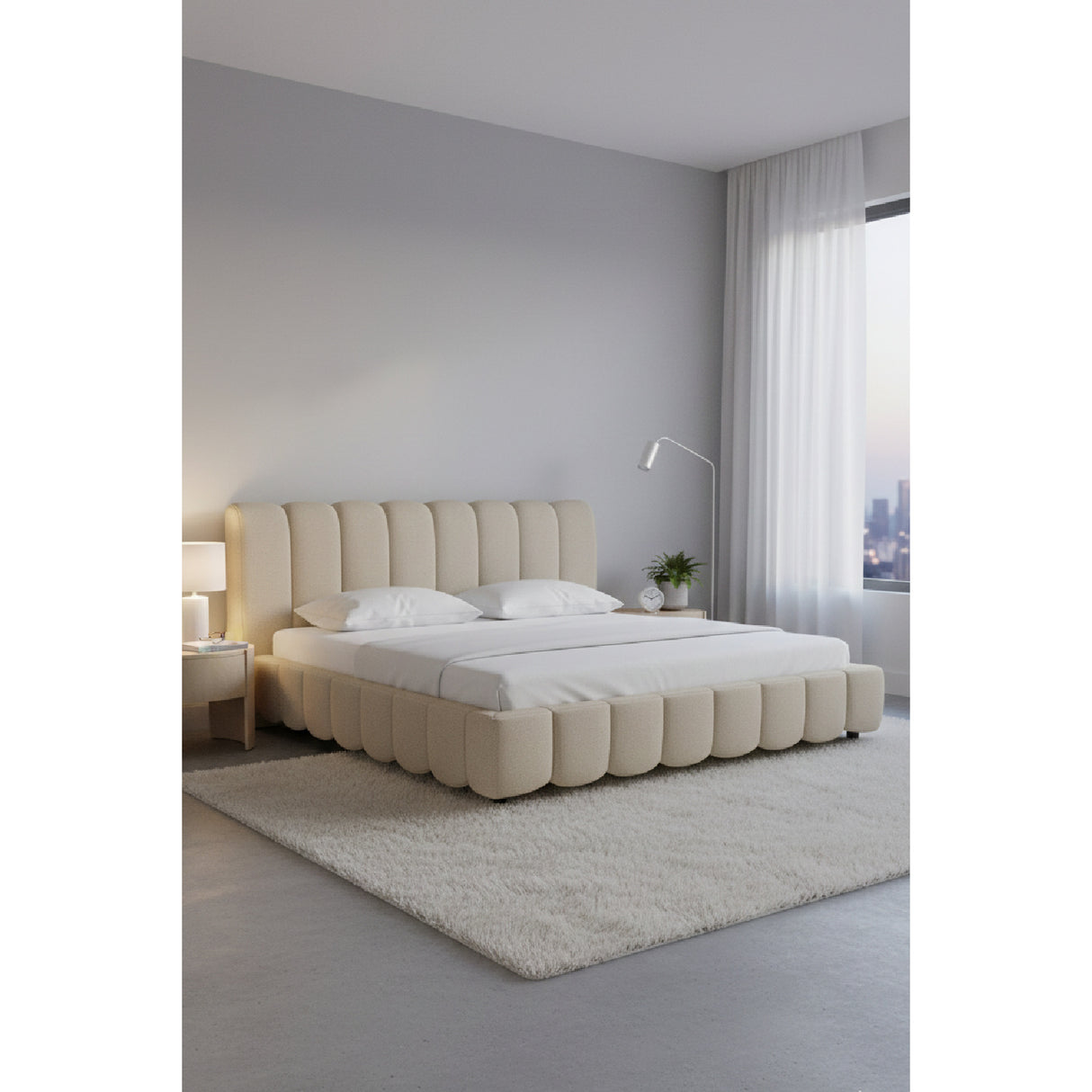 White Linen Bed | OROA Modern Harris | Oroa.com