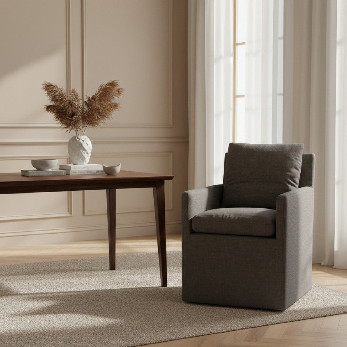 Gray Upholstered Dining Chair | Oroa.com