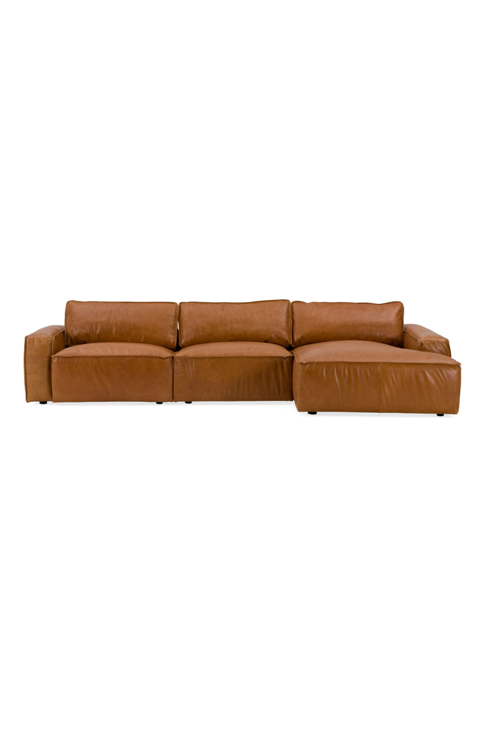 Brown Leather Sectional Sofa | OROA Modern Cambria | Oroa.com