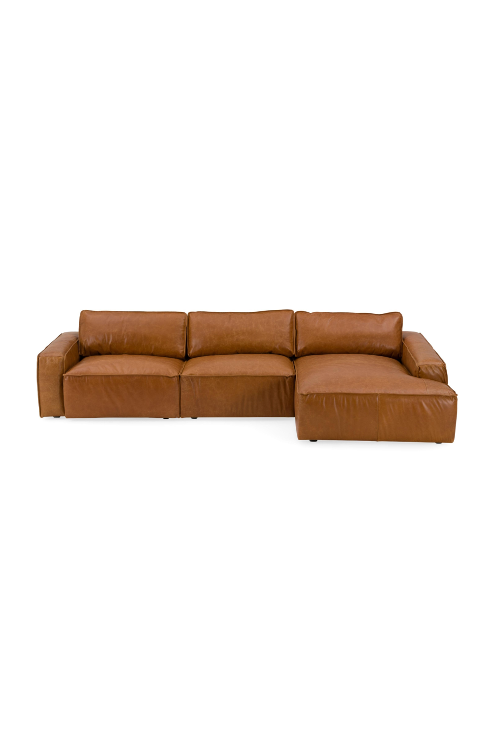 Brown Leather Sectional Sofa | OROA Modern Cambria | Oroa.com