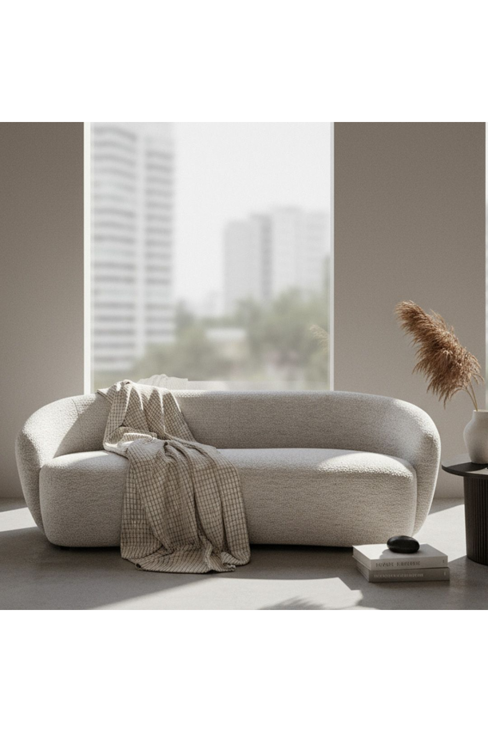 White Round-Back Sofa | OROA Modern Omaha | Oroa.com