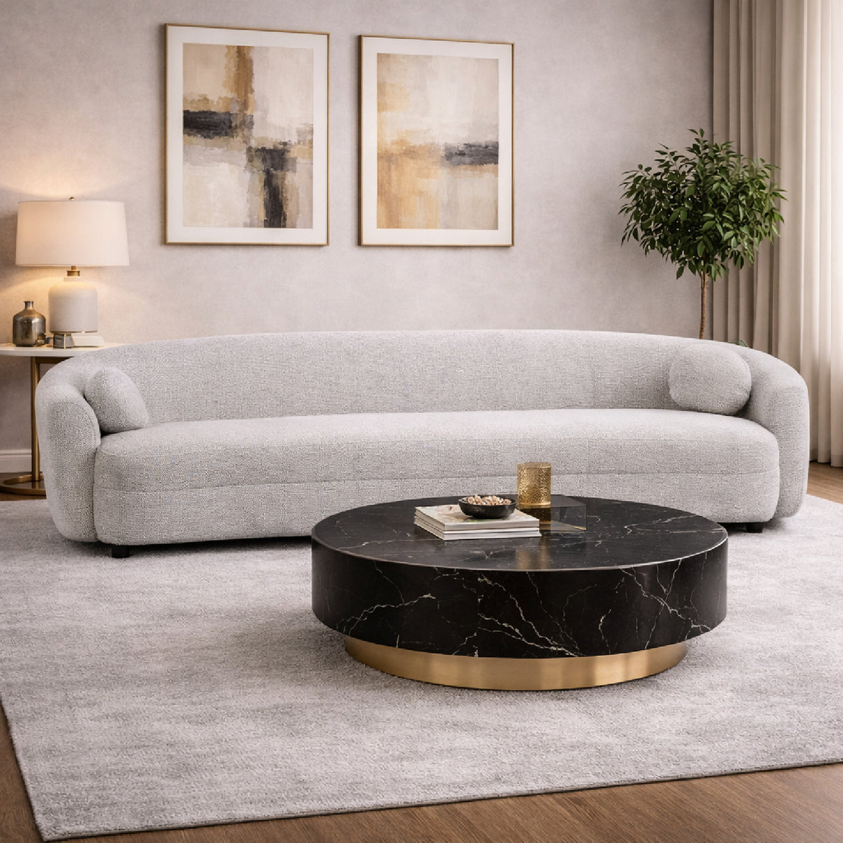 White Round-Back Sofa | Oroa.com