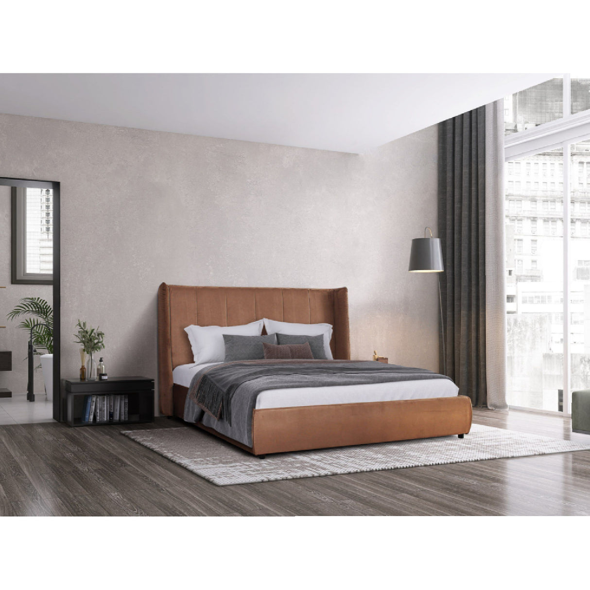 Orange Velvet Bed | Oroa.com