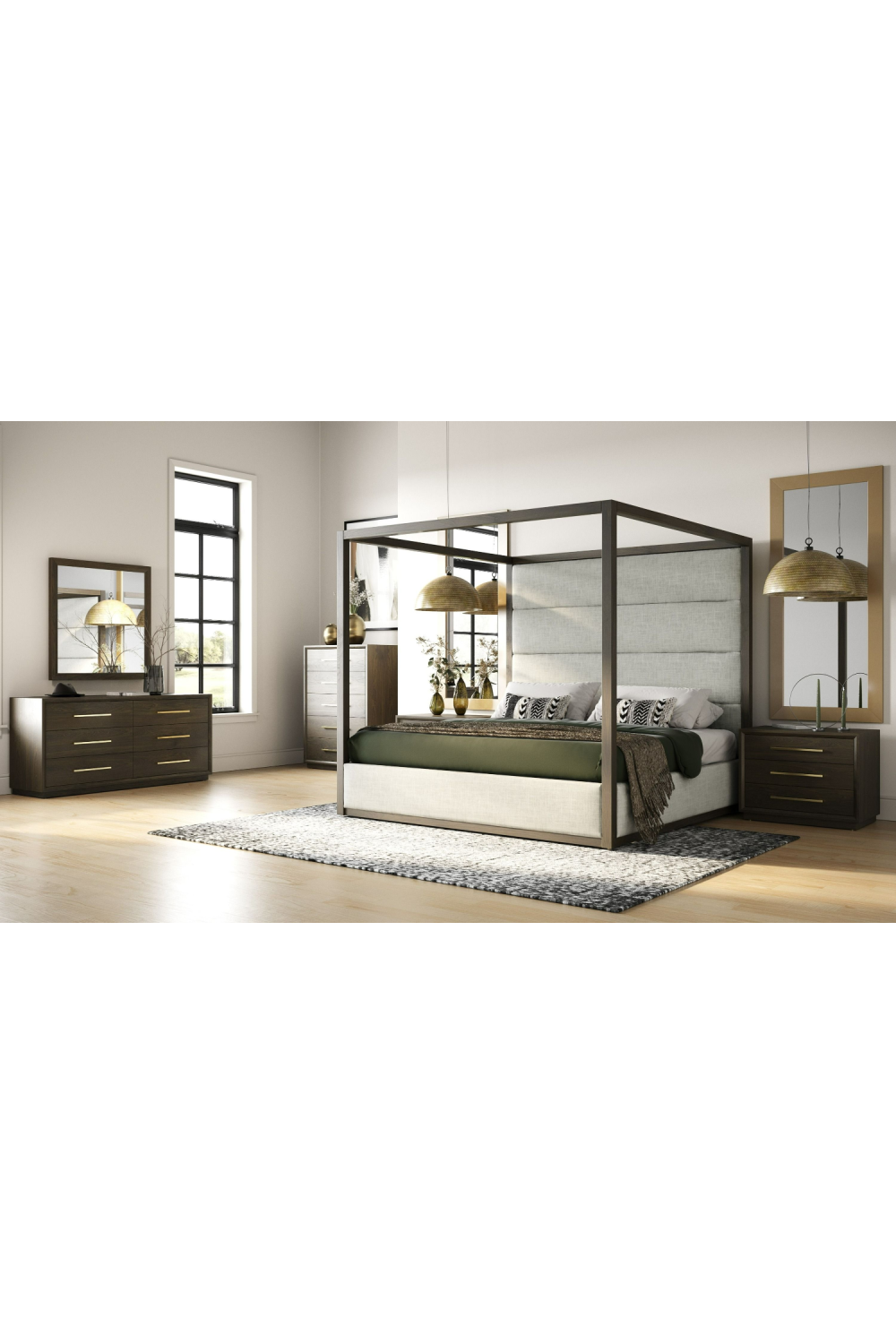 Brown Oak 3-Drawer Nightstand | Oroa.com