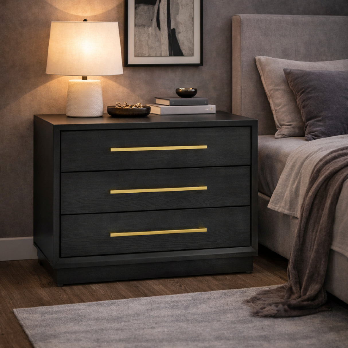 Wash Gray 2-Drawer Nightstand | Oroa.com