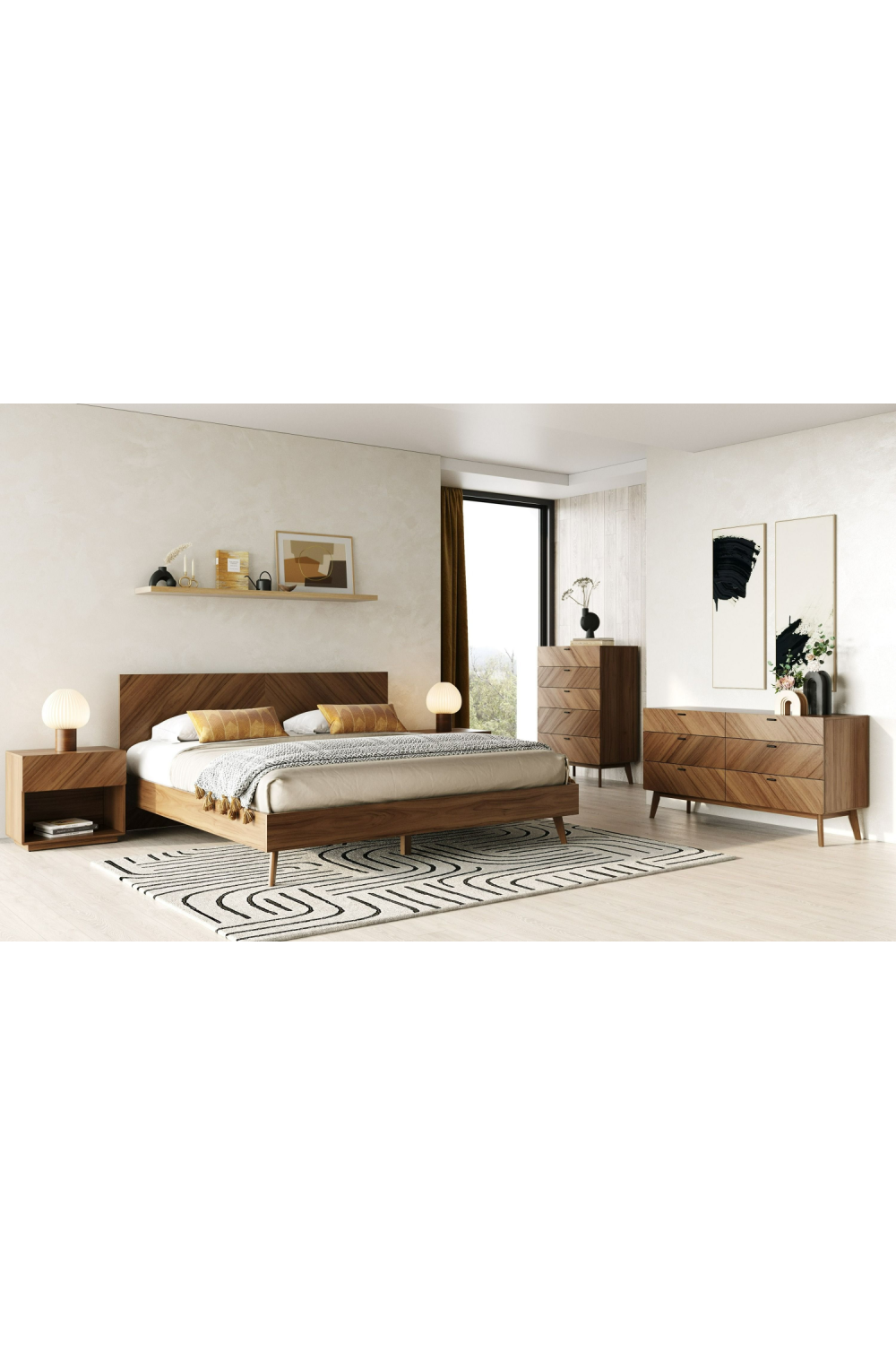 Walnut Veneer Bed | Oroa.com
