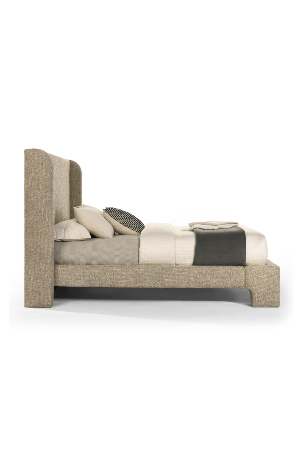 Beige Fabric Bed | Oroa.com