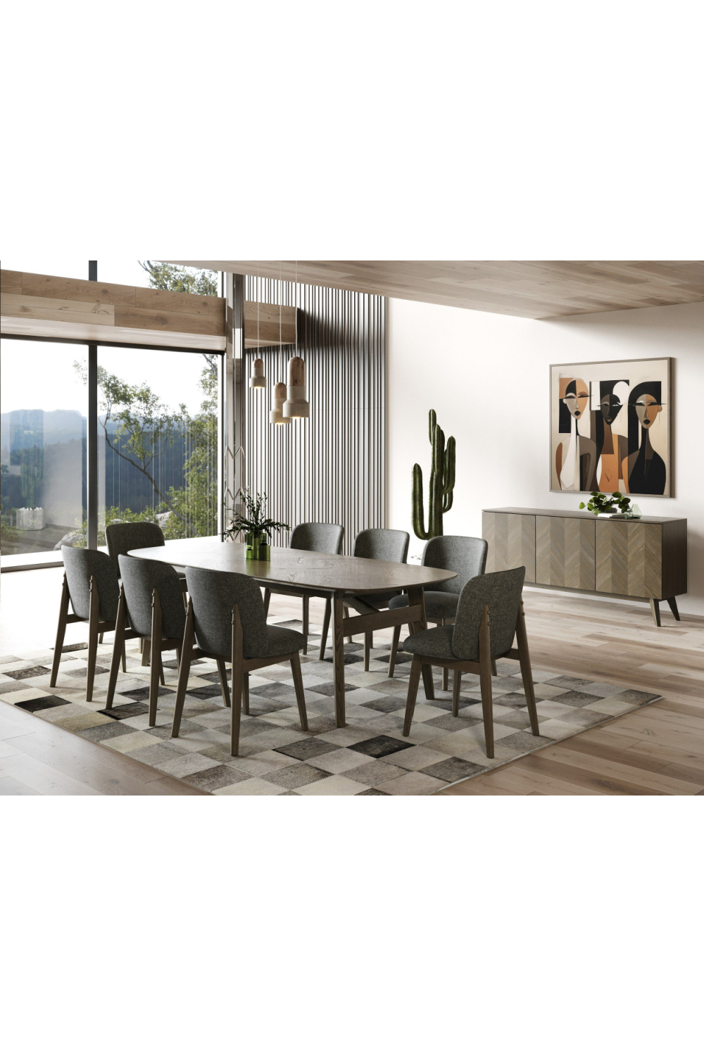 Gray Fabric Dining Chairs (2) | OROA Modern Costello | Oroa.com