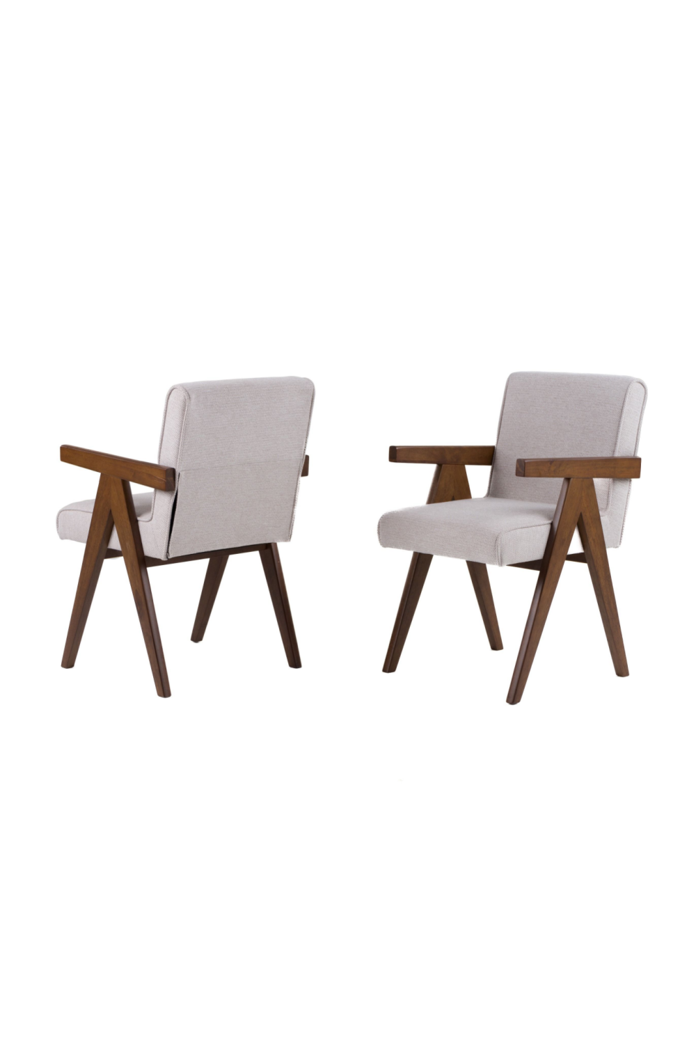 Walnut V-Leg Dining Chairs (2) | Oroa.com
