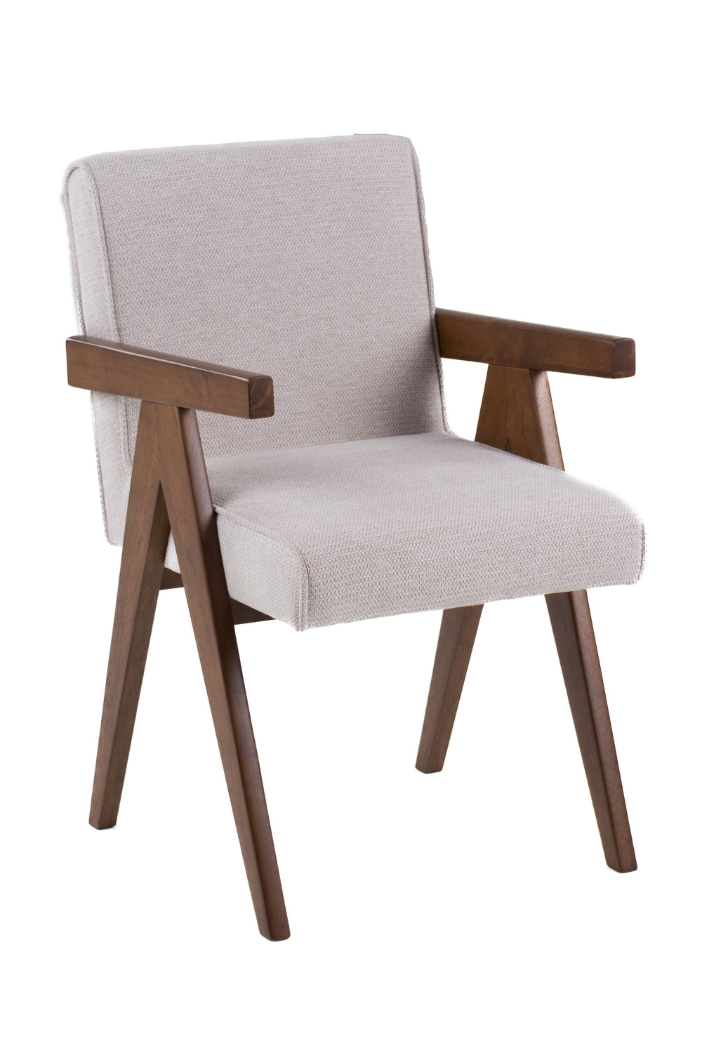 Walnut V-Leg Dining Chairs (2) | Oroa.com